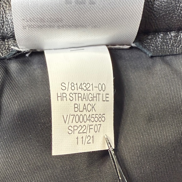 BananaRepublic Lamb Leather High Rise Straight Pant Black Actual 36” 33x25 Short - Picture 6 of 17